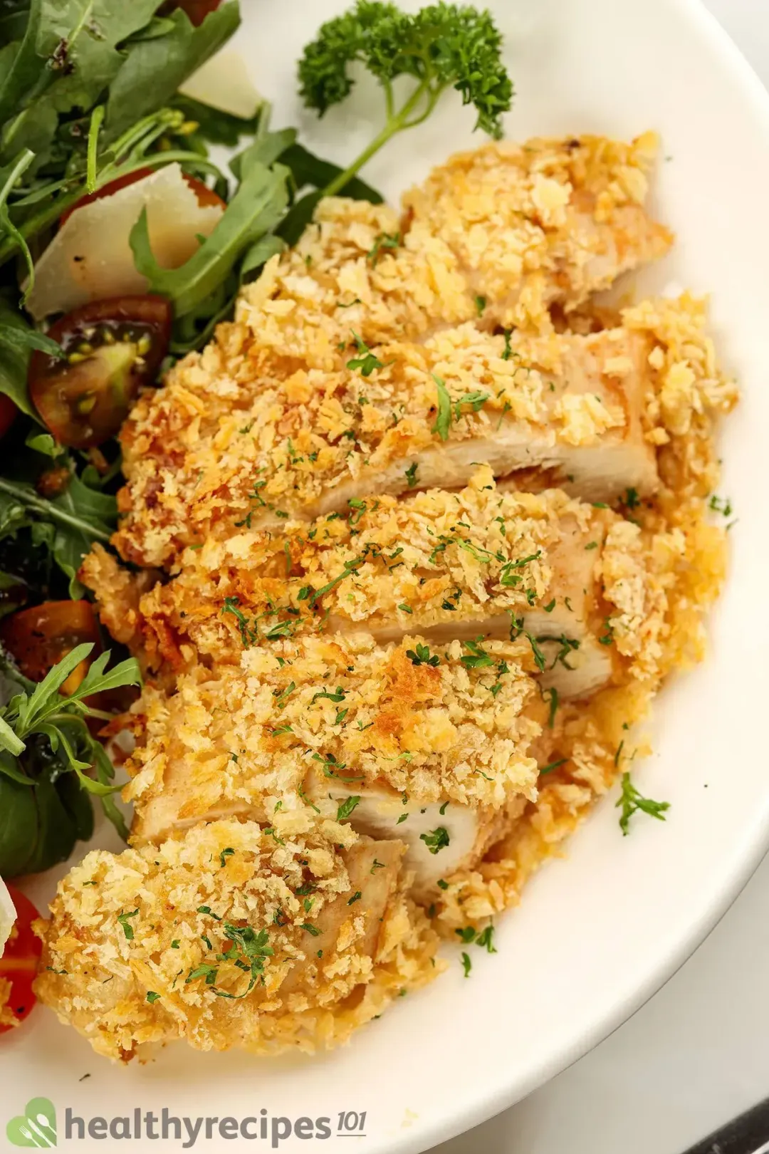 Air Fryer Chicken Milanese Recipe With a Fresh Arugula Salad