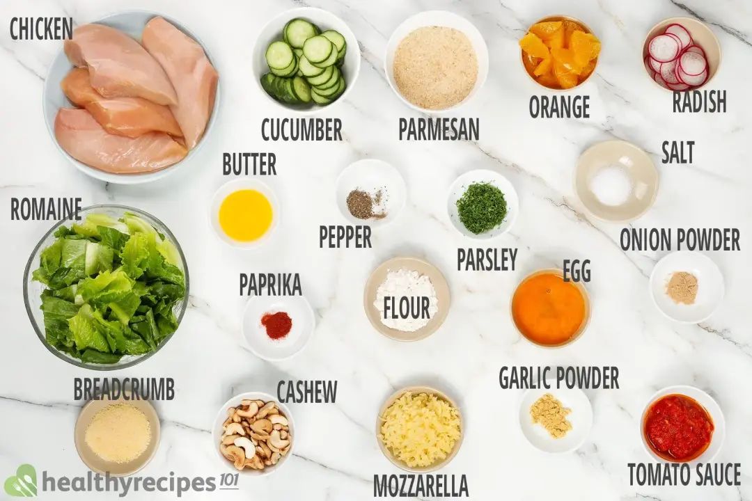 Main Ingredients for Chicken Parmesan