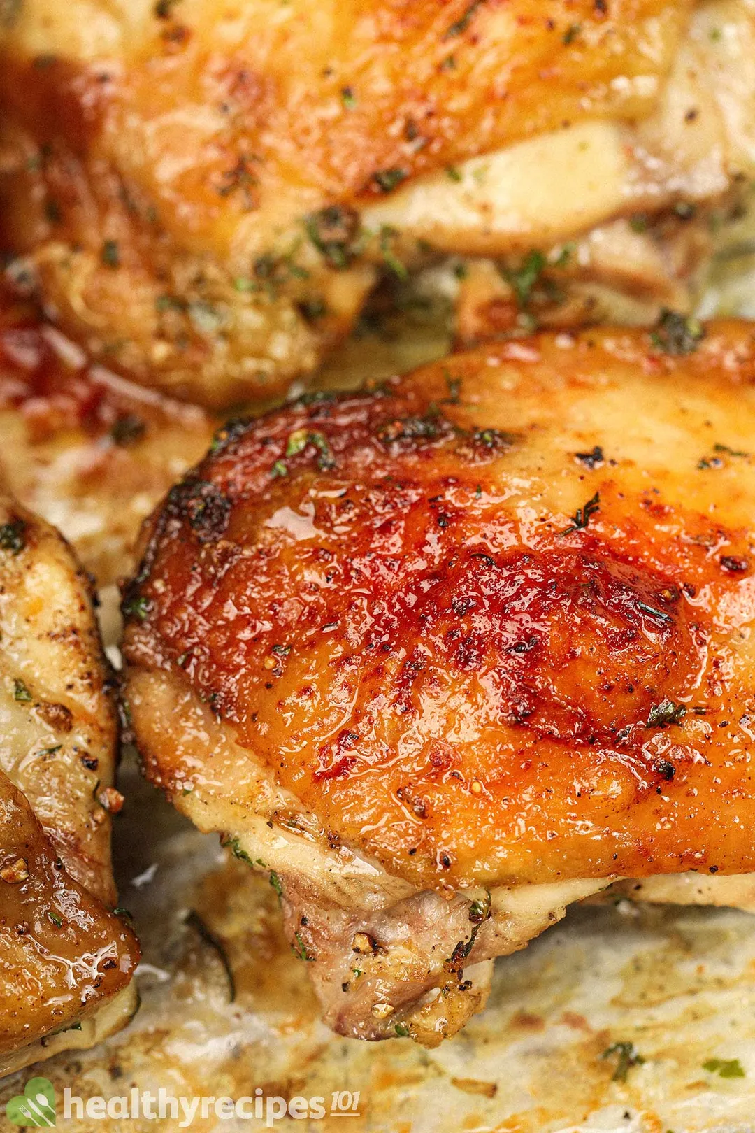 close shot of a cooked chicken thighs