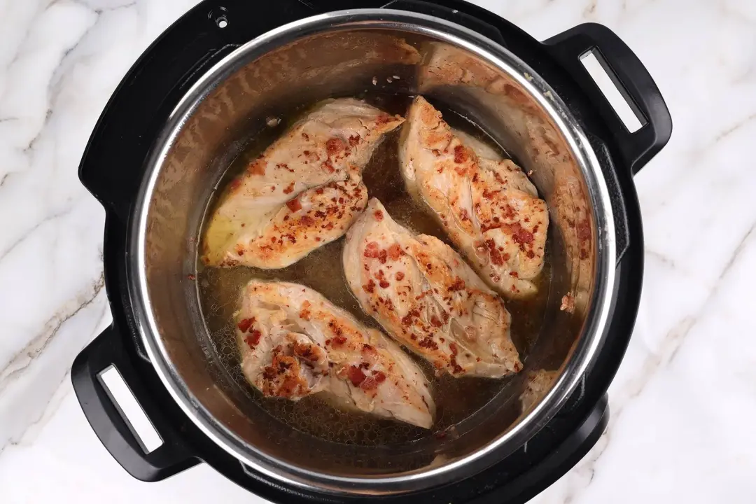 Steam the chicken in the broth for instant pot crack chicken