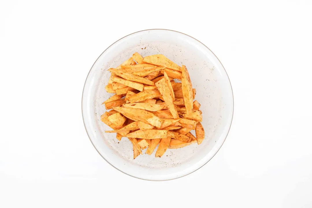 A bowl containing sweet potato fries