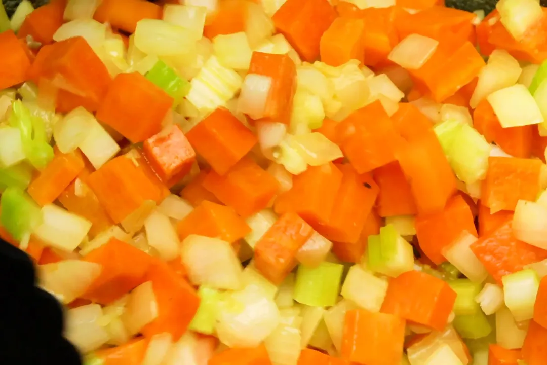 chopped carrot and chopped celery together
