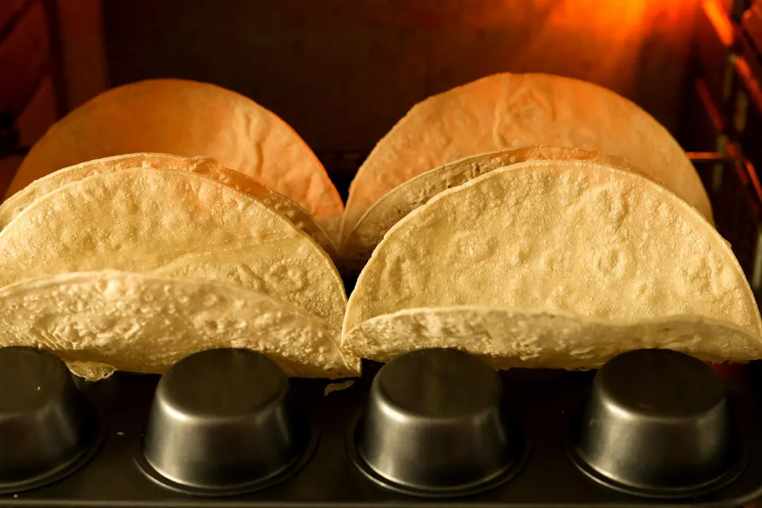 tortillas baking in oven