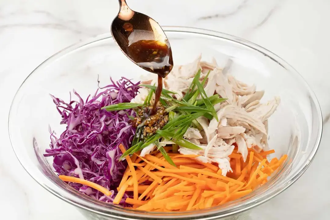 Step 4 Toss with the sauce for chinese chicken salad