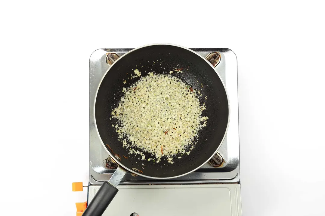 Caramelized garlic in a pan