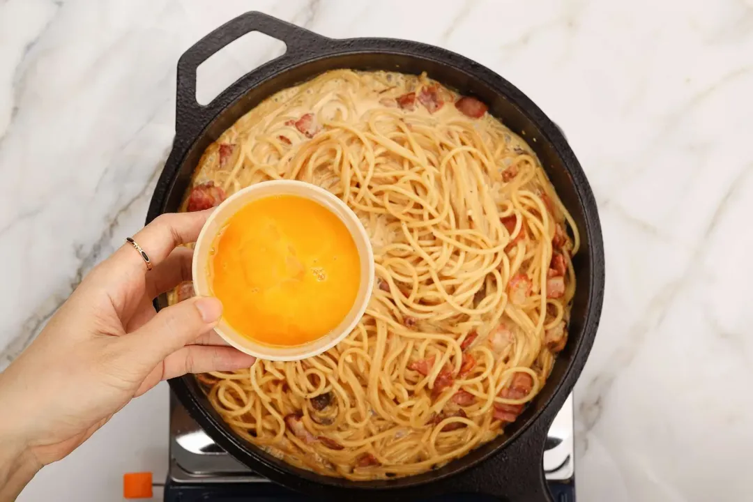 step 7 How to Make Chicken and Shrimp Carbonara