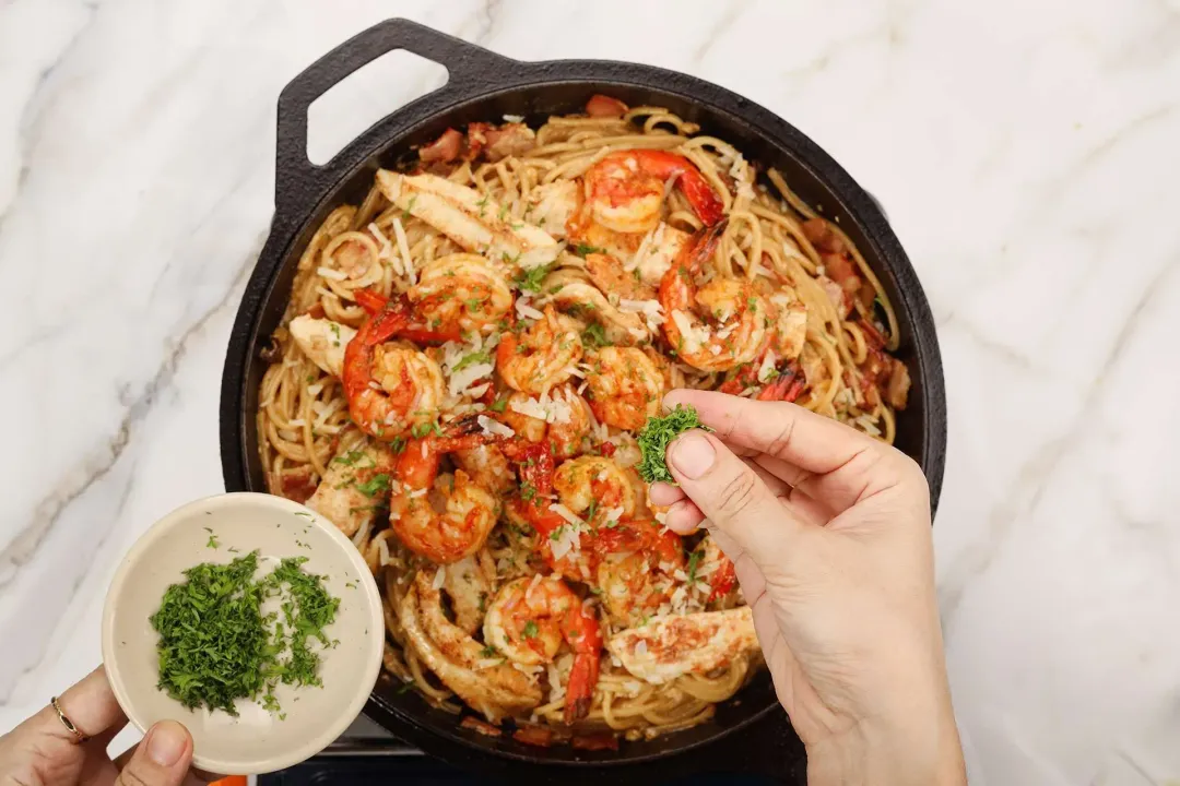 step 8 How to Make Chicken and Shrimp Carbonara