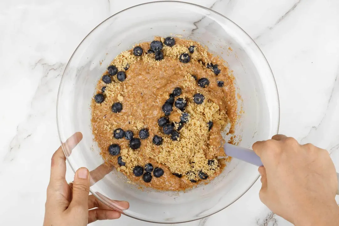 step 5 how to make whole wheat blueberry banana bread