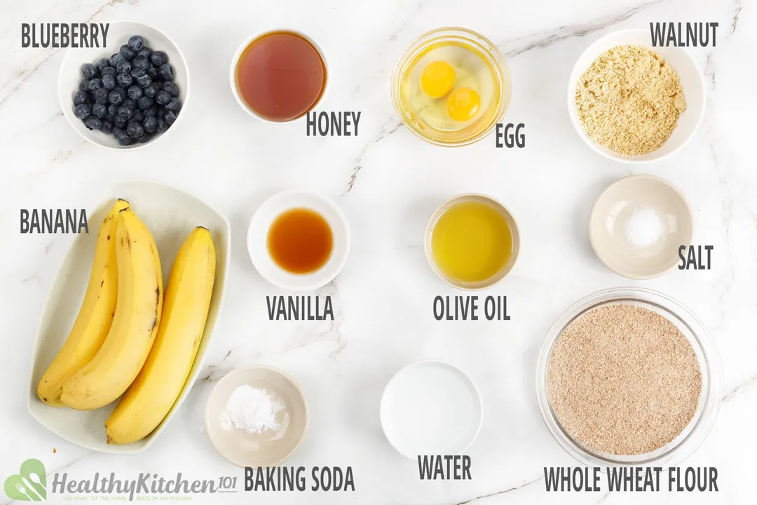 ingredients: banana, blueberry, honey, whole wheat flour...