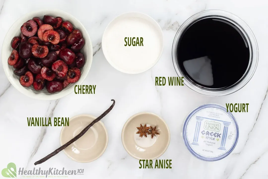 Yogurt and Cherry Red Wine Sauce Ingredients