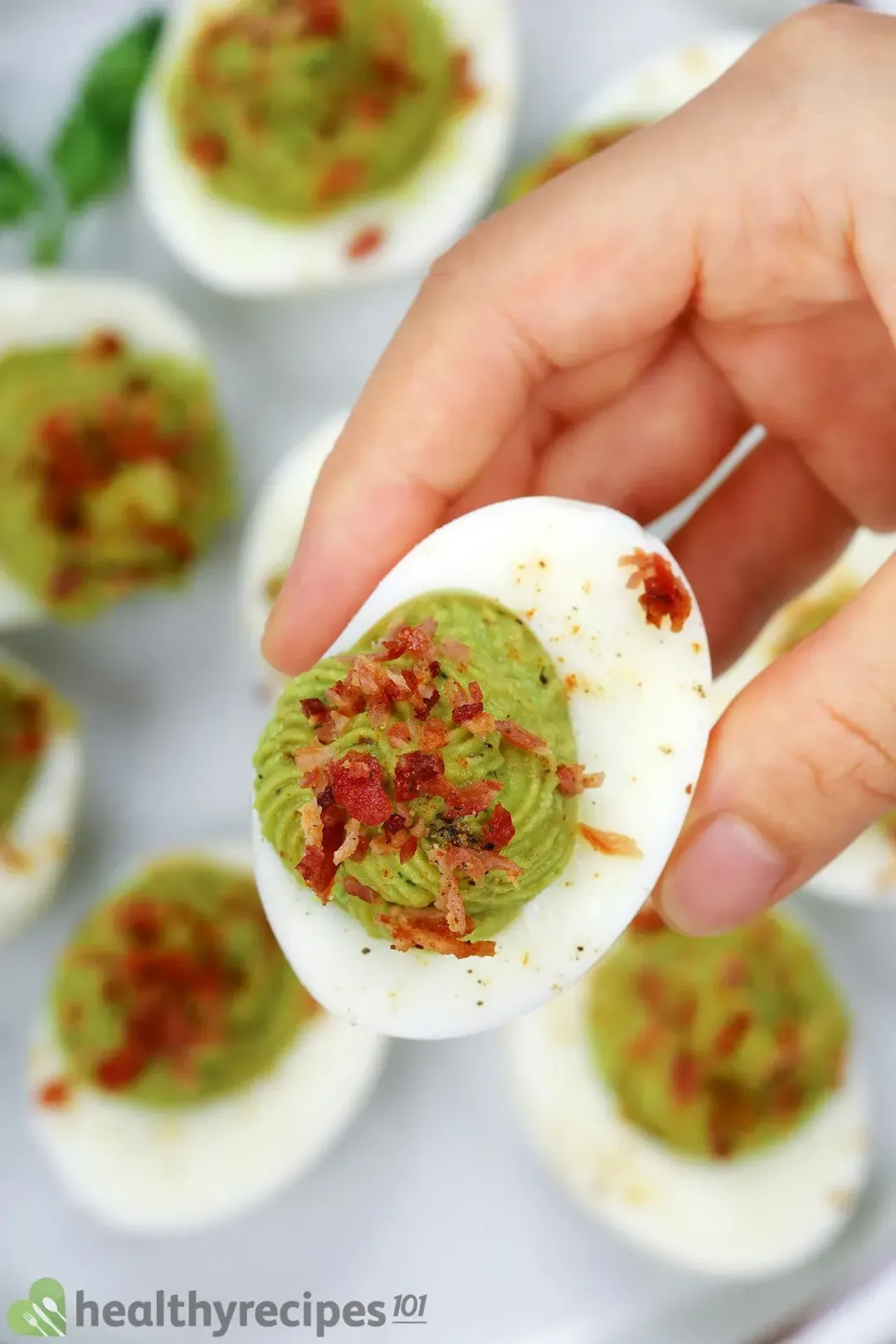 Homemade avocado deviled eggs recipe