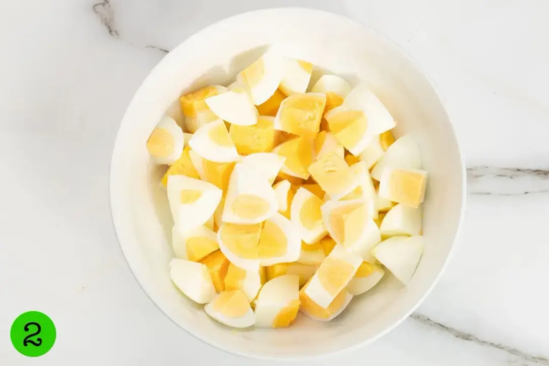 How to make Egg Salad step 2 dice