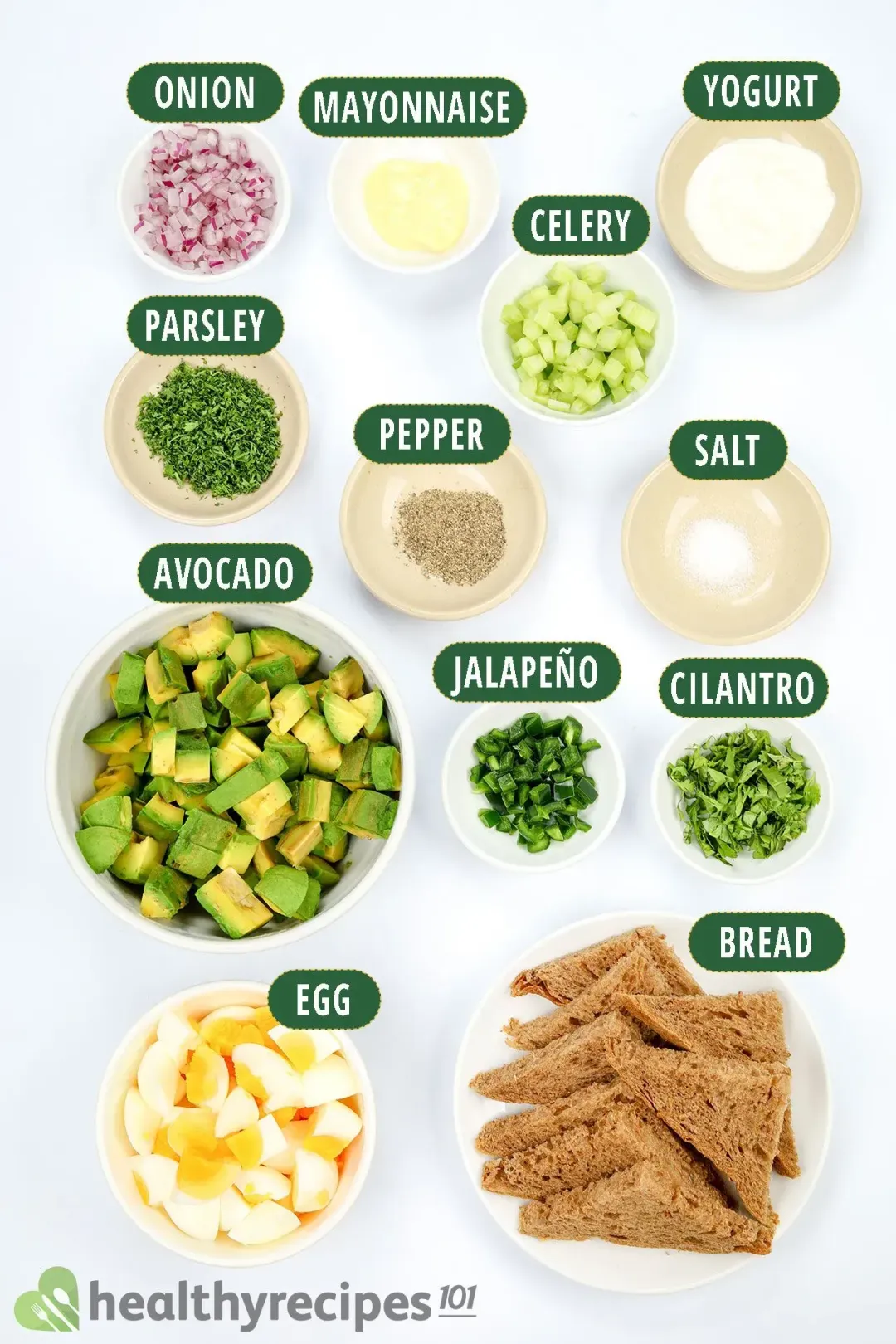 Ingredients for Avocado Egg Salad