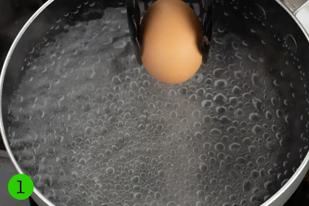 step 1 boil eggs for eggs salad