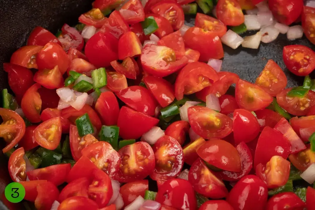 step 3 cook the tomatoes