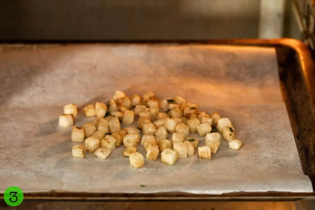 step 3 make croutons Shirred Eggs Recipe
