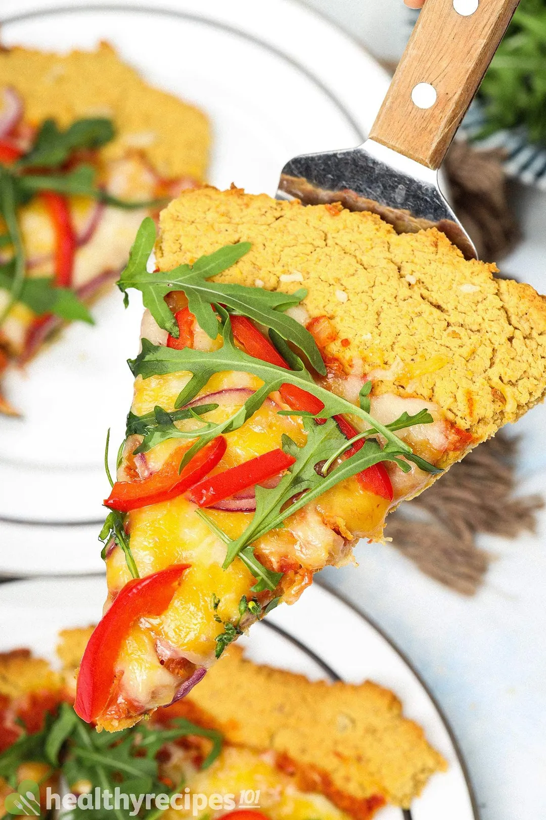 a pea of chickpea pizza crust