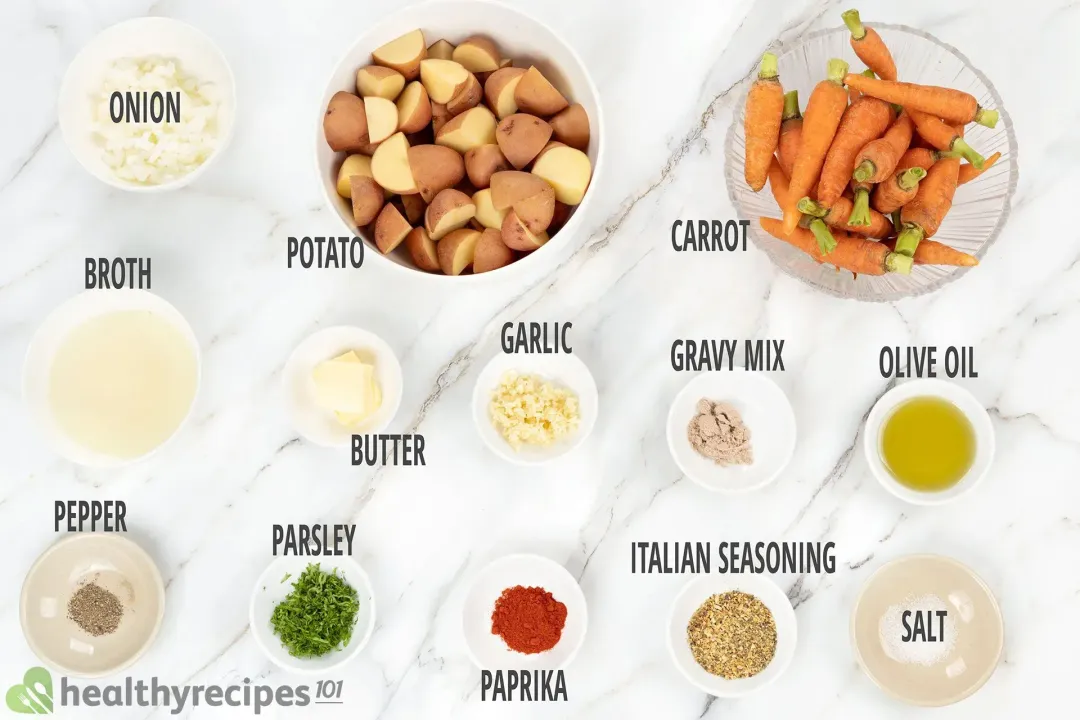 main ingredients for instant pot potatoes and carrots