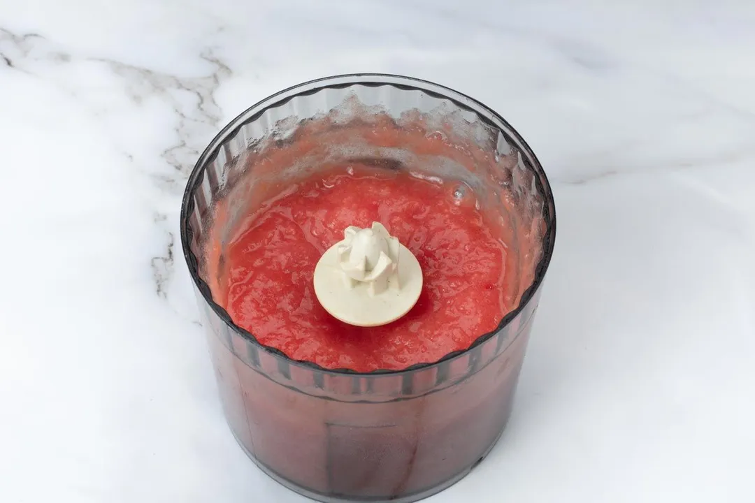 tomato blended in a food blender