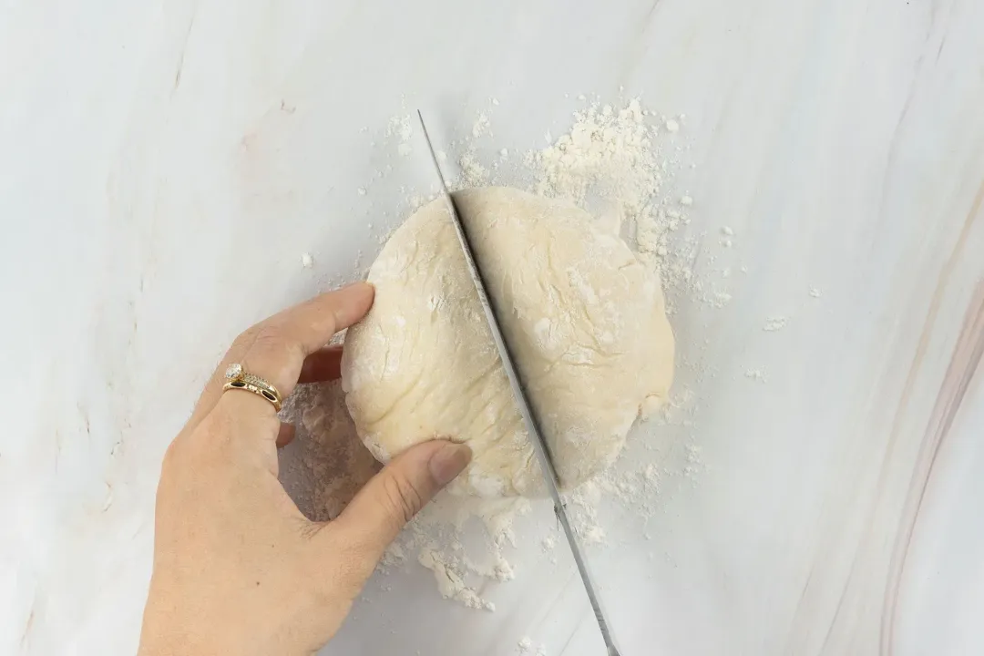 Roll the dough into two equally sized pastry sheets