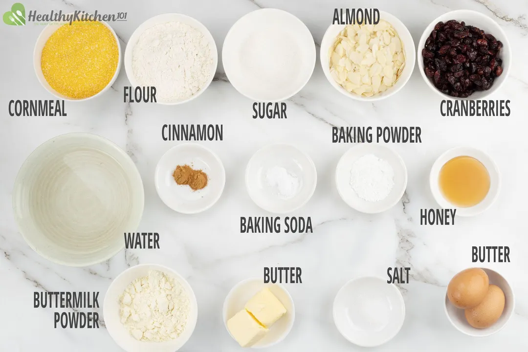 the ingredient bowls for southern cornbread
