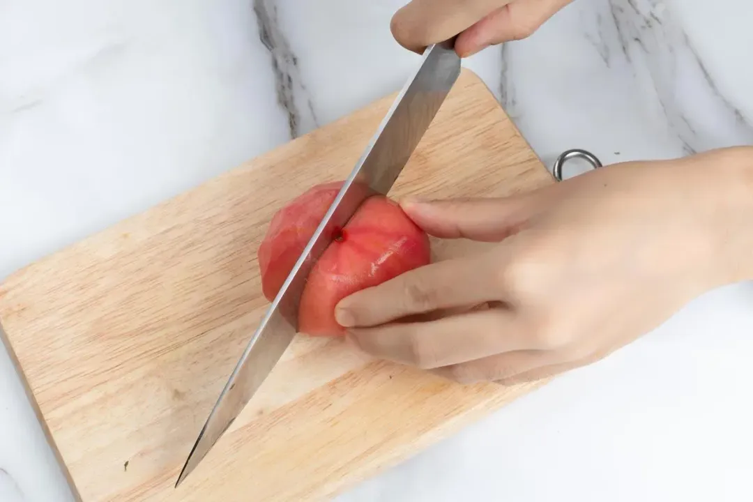 Step 1 Peel and chop the tomatoes