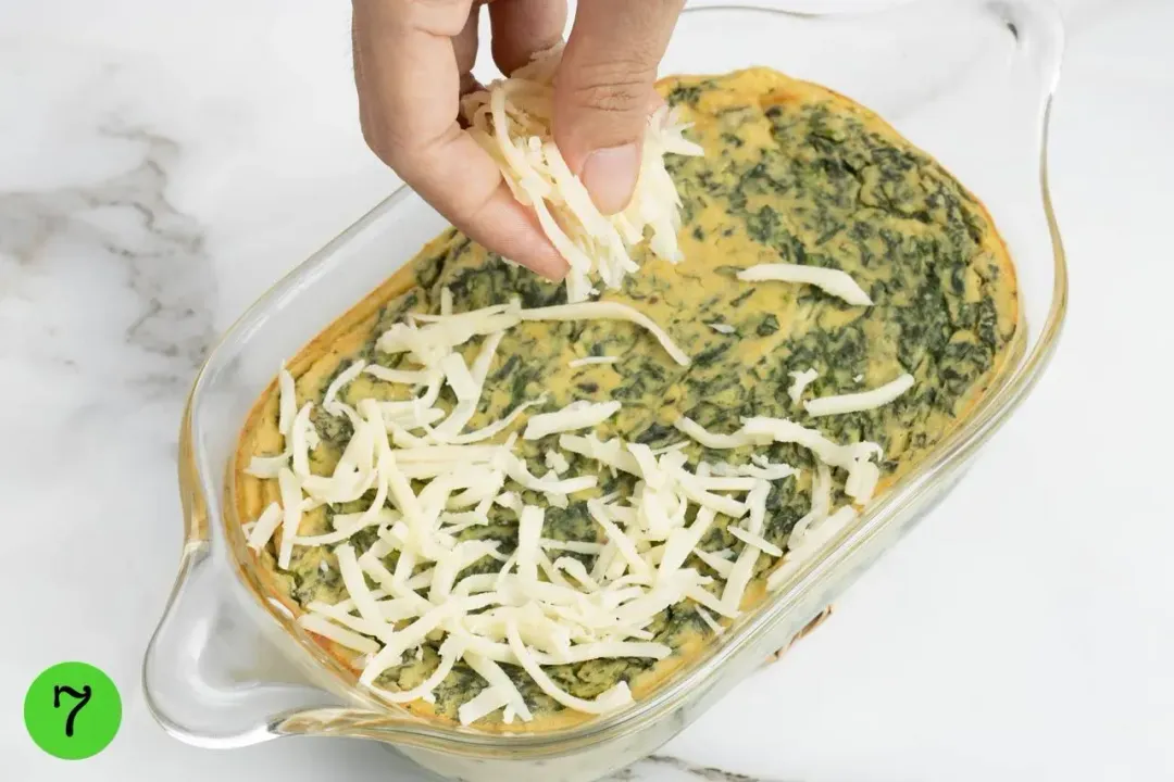 step 7 Sprinkle cheese and bake spinach artichoke dip again