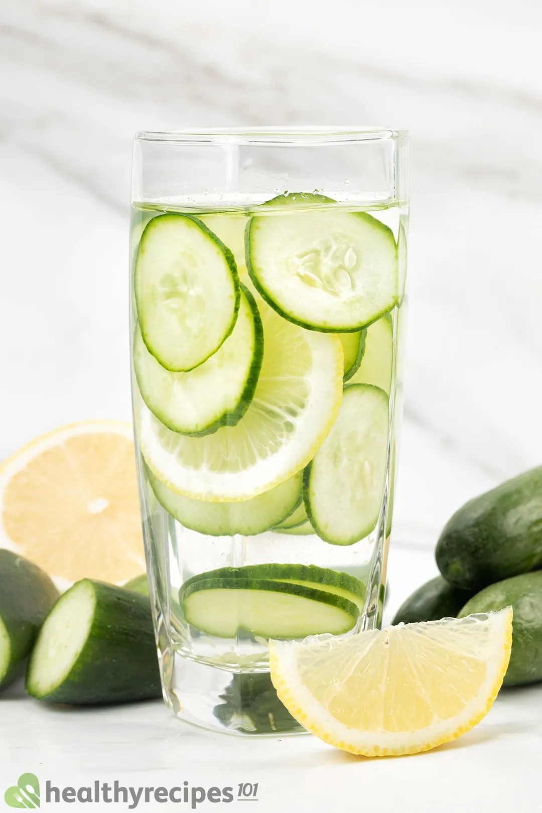 a glass of Cucumber Lemon Water