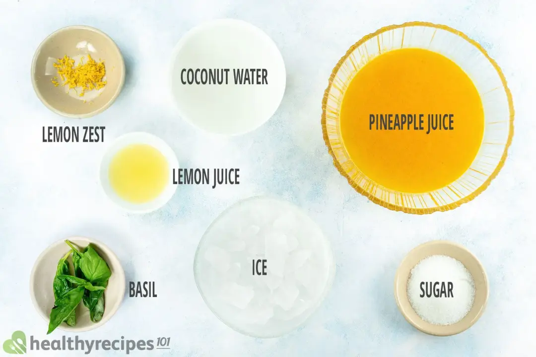 ingredients for pineapple lemonade