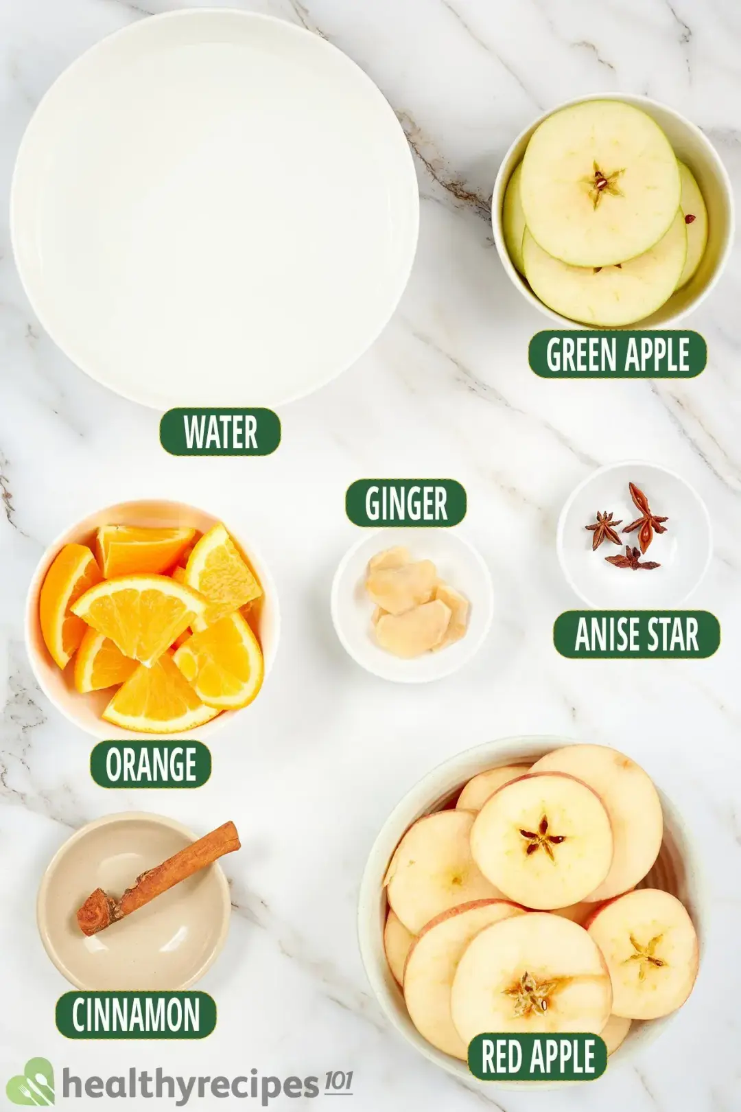 main ingredients for sugar free apple cider
