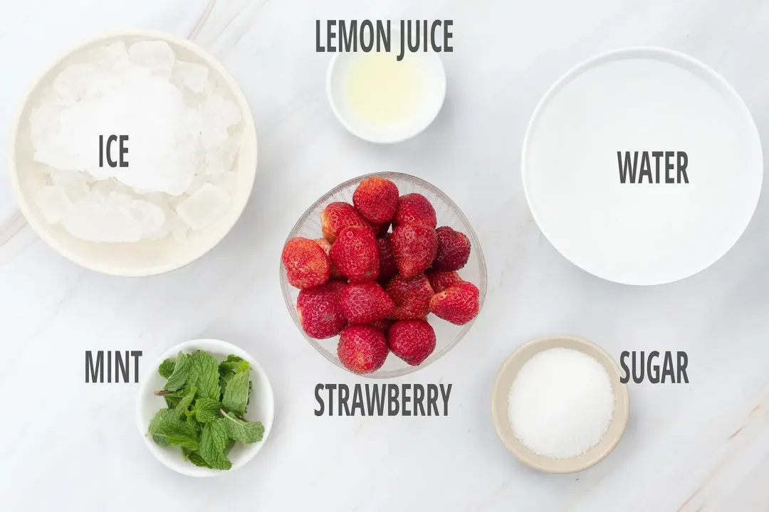 Main Ingredients for This Strawberry Juice Recipe