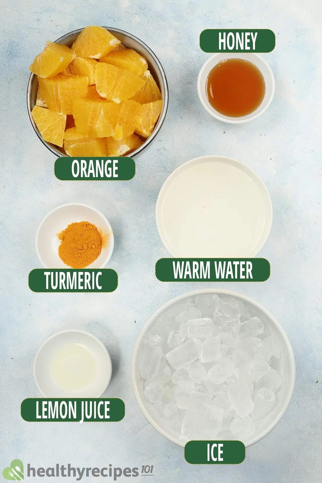 ingredients list for Orange Turmeric Juice