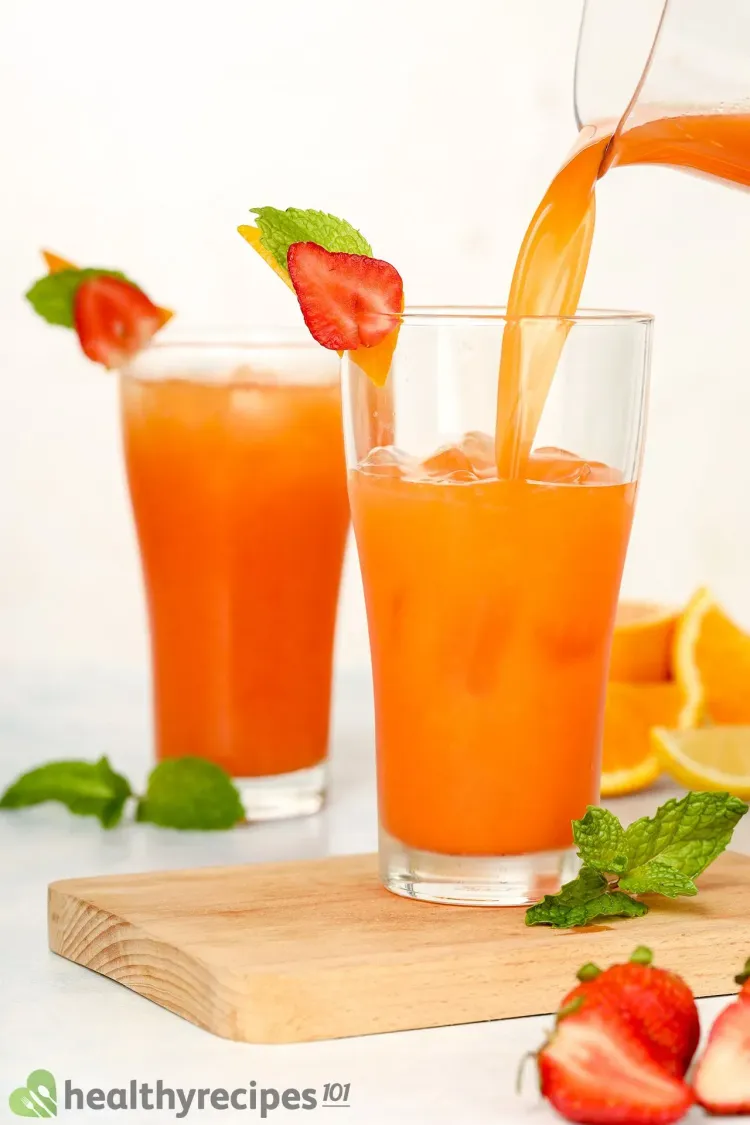 Strawberry and 2025 orange juice