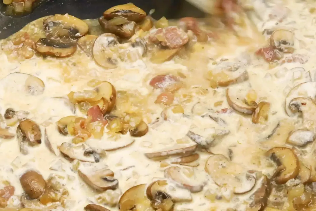 5 Make the mushroom sauce Spaetzle