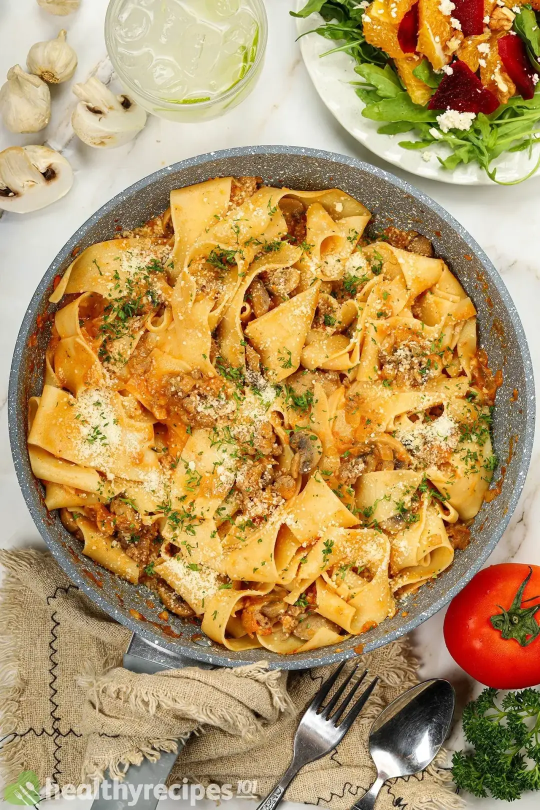 Homemade Creamy Tomato Pappardelle Pasta Recipe