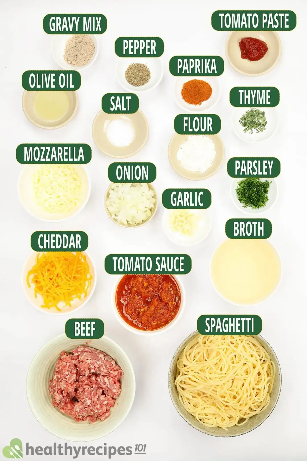 Ingredients for Baked Spaghetti