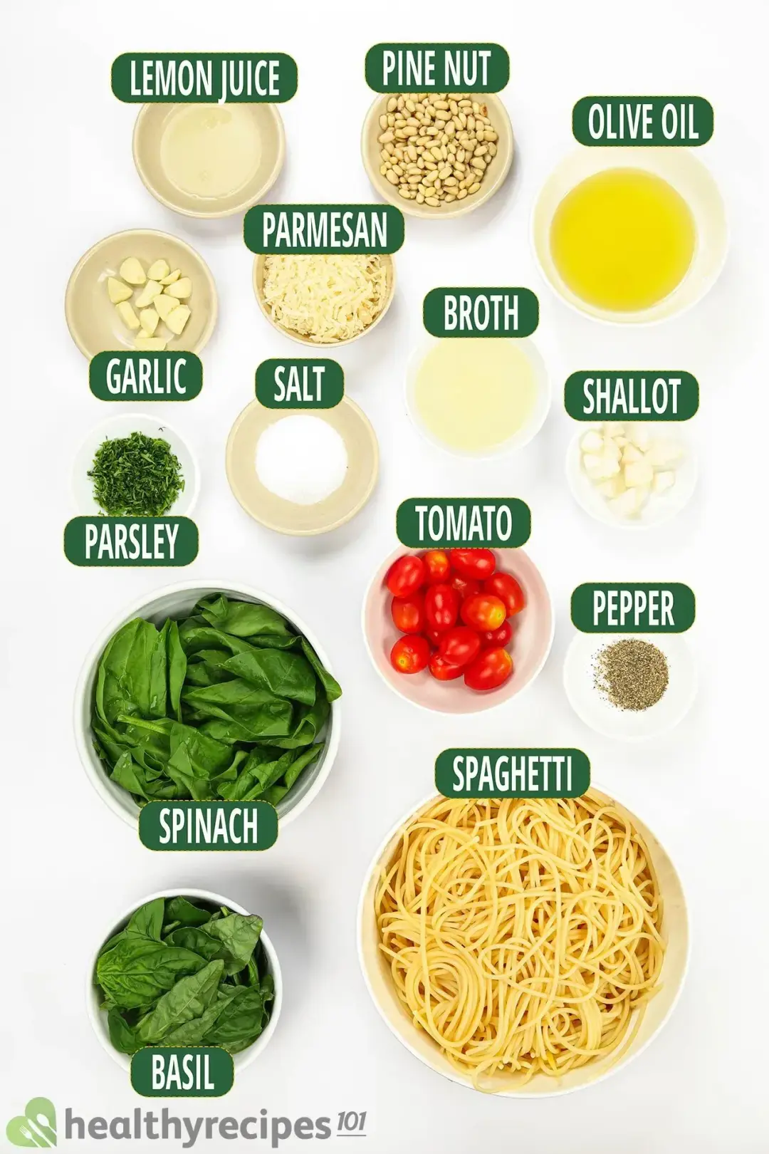 Ingredients for Pesto Spaghetti