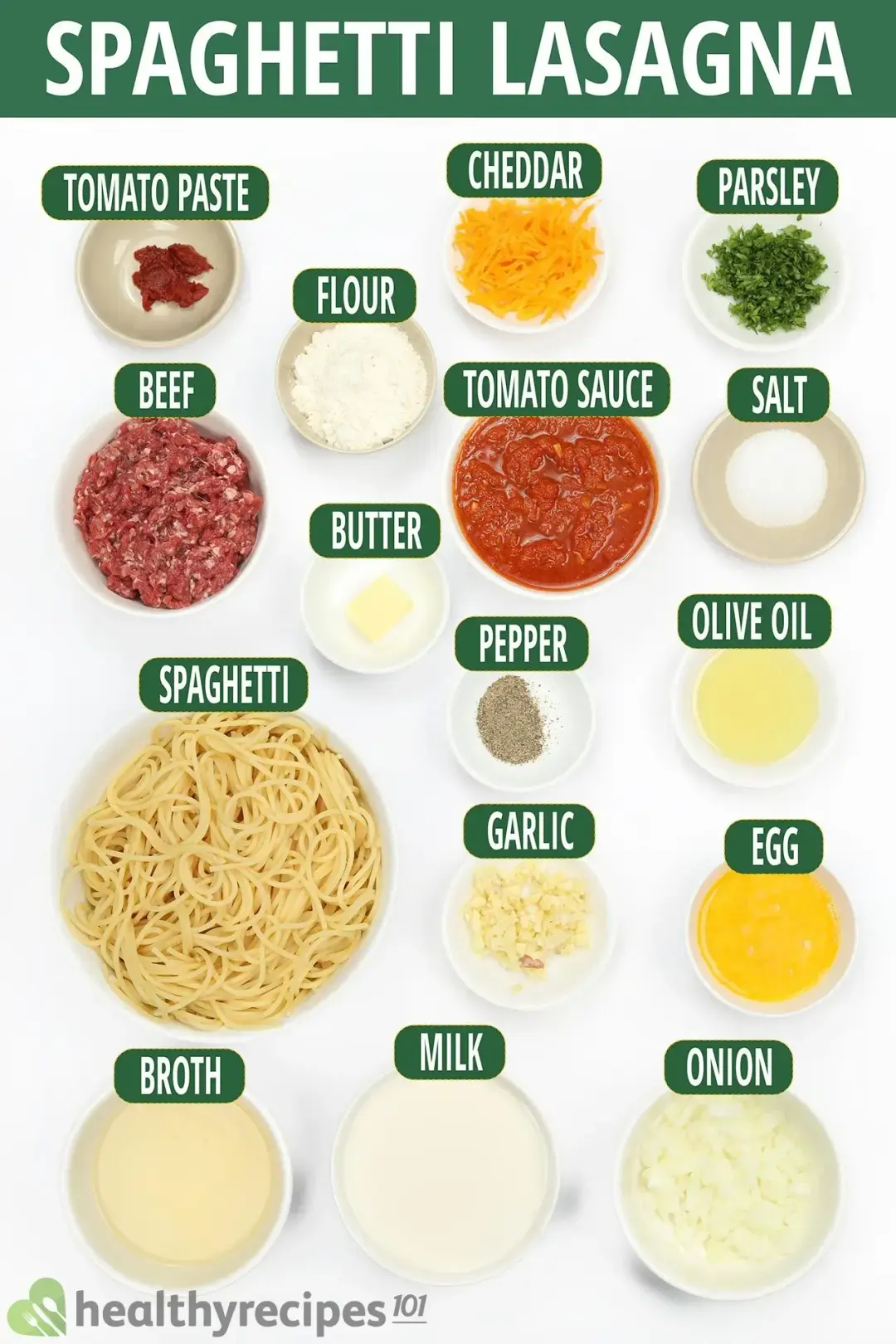 Ingredients for Spaghetti Lasagna
