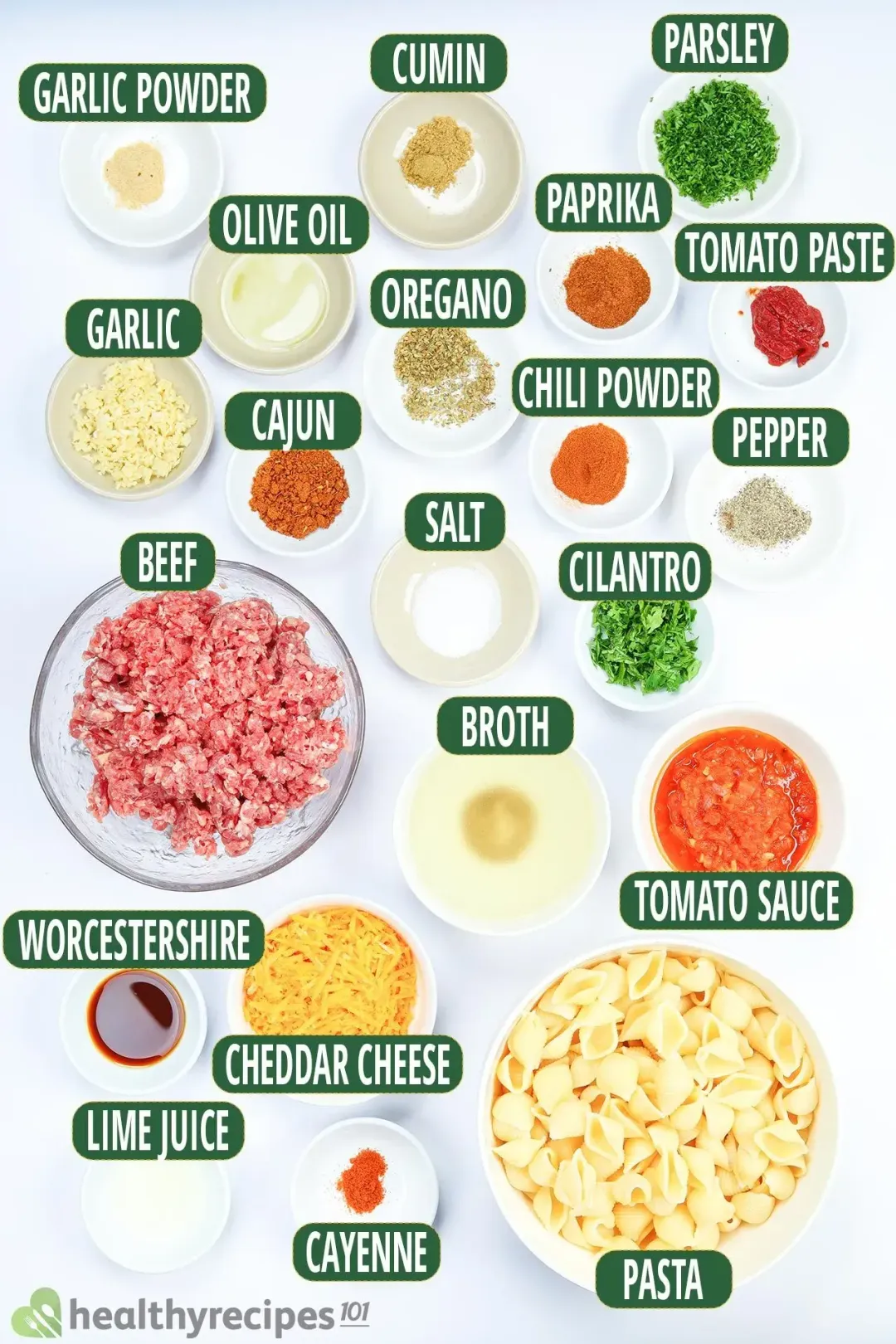Ingredients for Taco Pasta