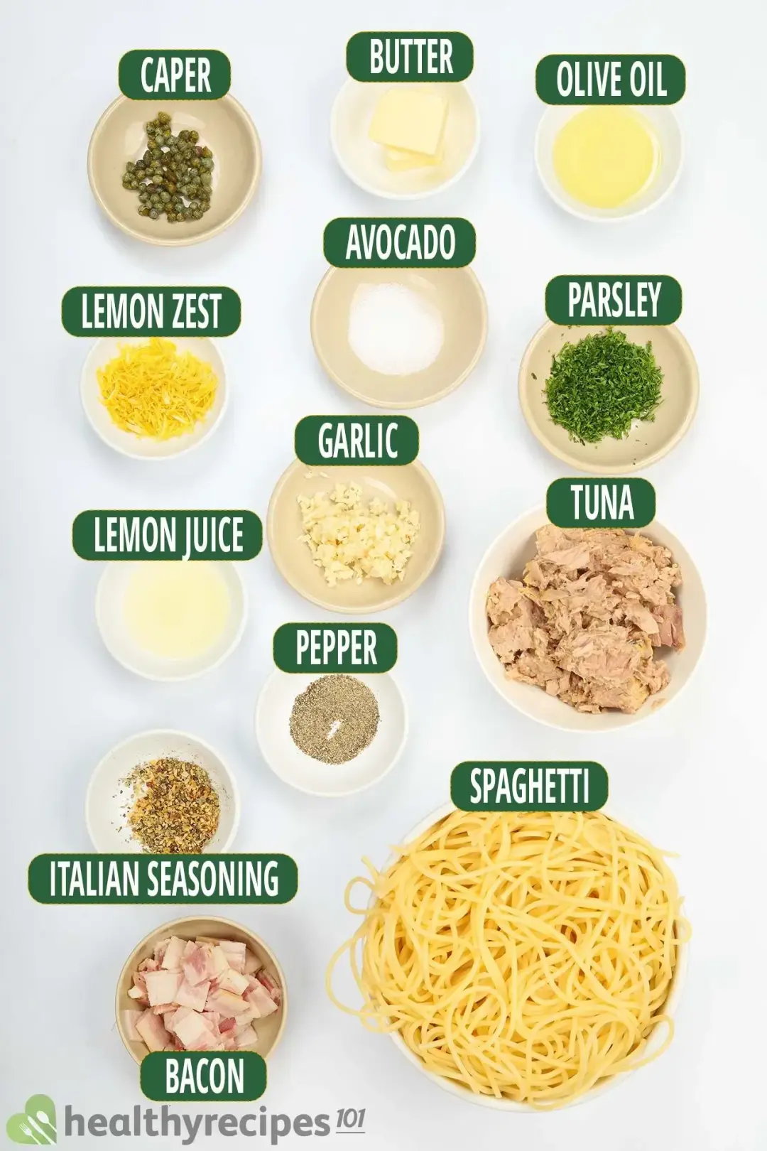 ingredients for Tuna Spaghetti