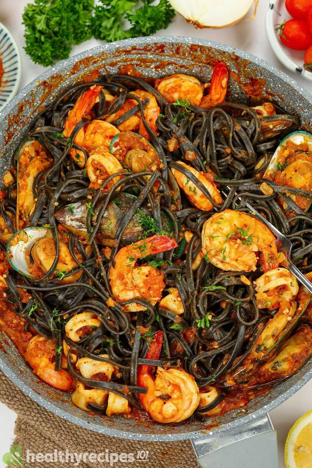 Squid Ink Seafood Pasta Recipe