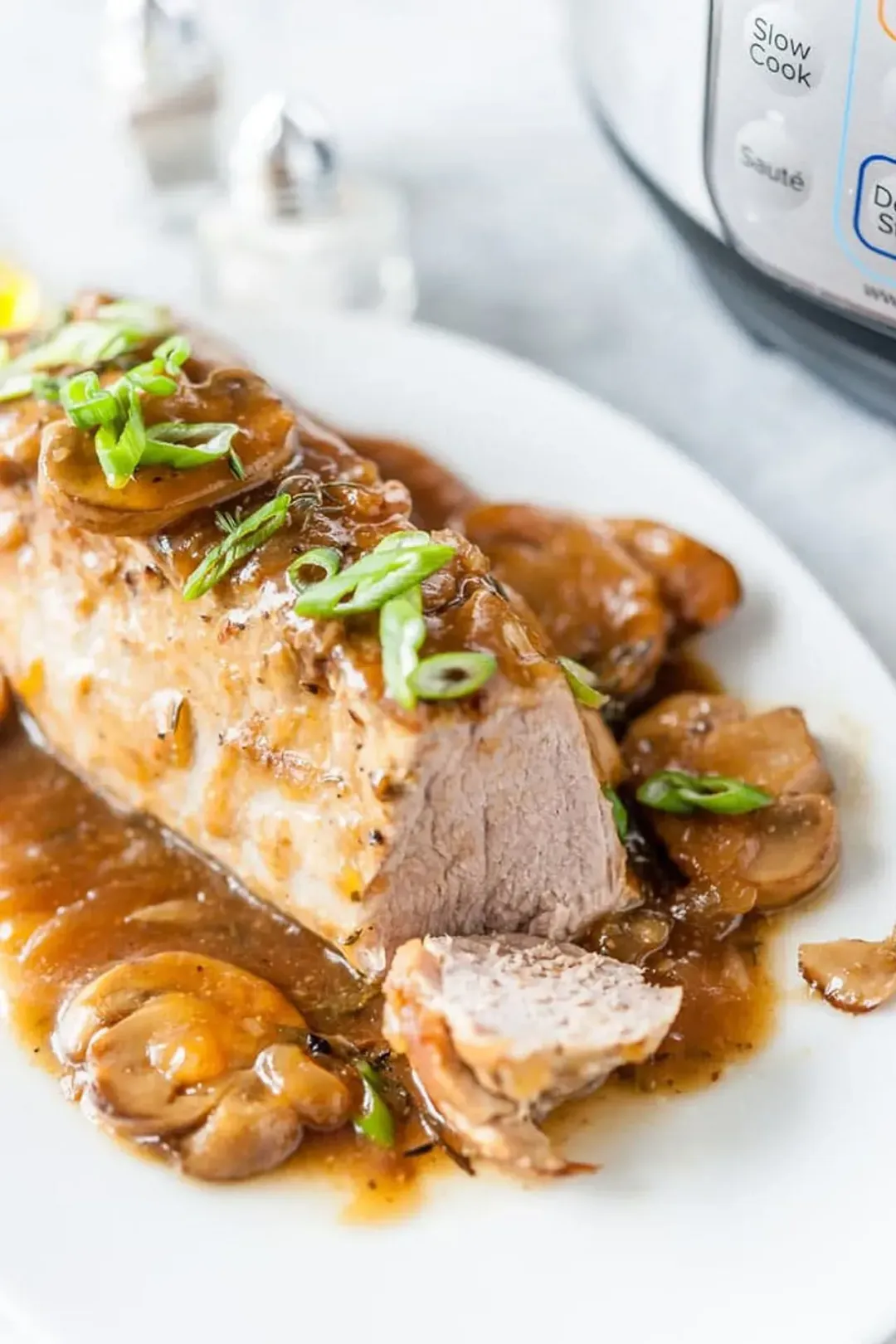 Instant Pot Pork Tenderloin With Gravy Mushrooms