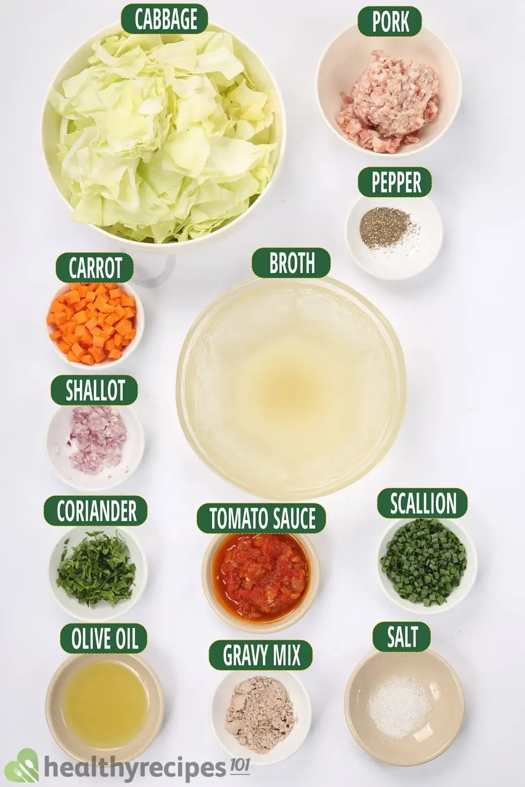 Main Ingredients for Cabbage Soup