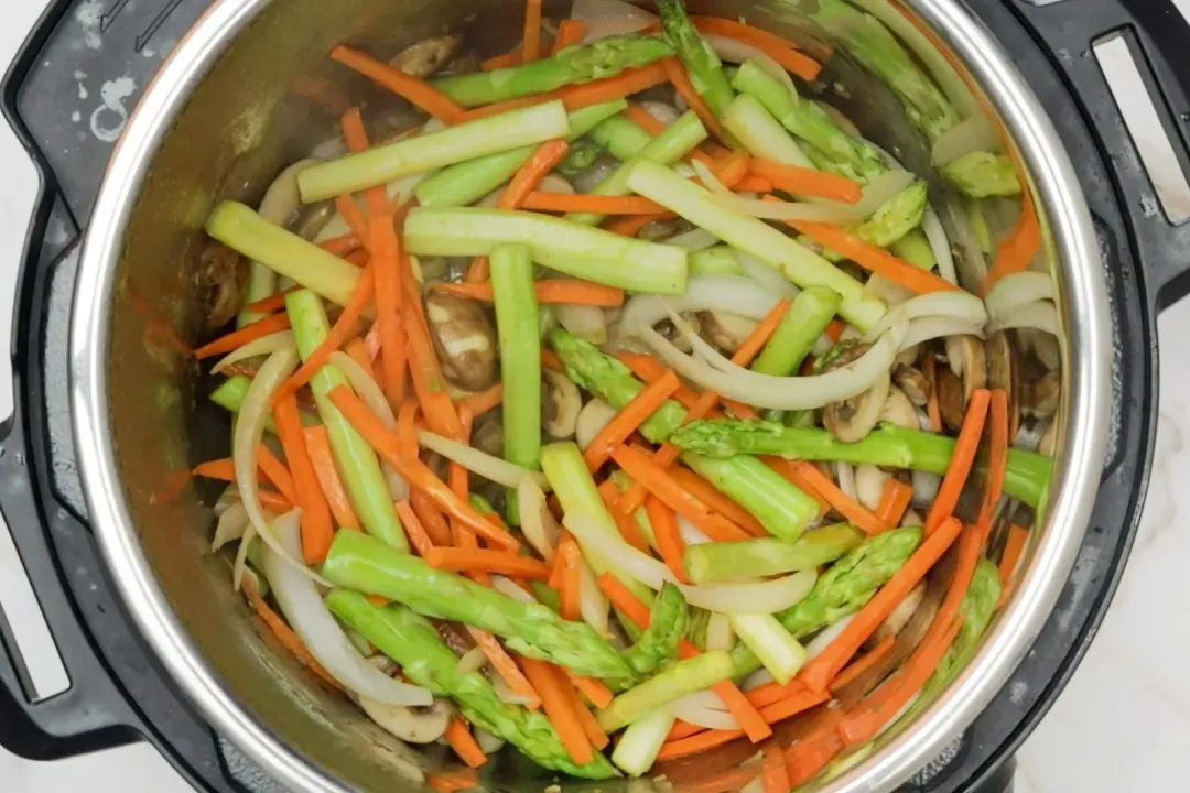 Stir fry vegetables in the instant pot Remove
