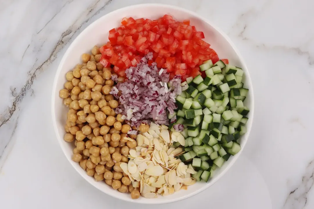 Arrange the chickpea salad