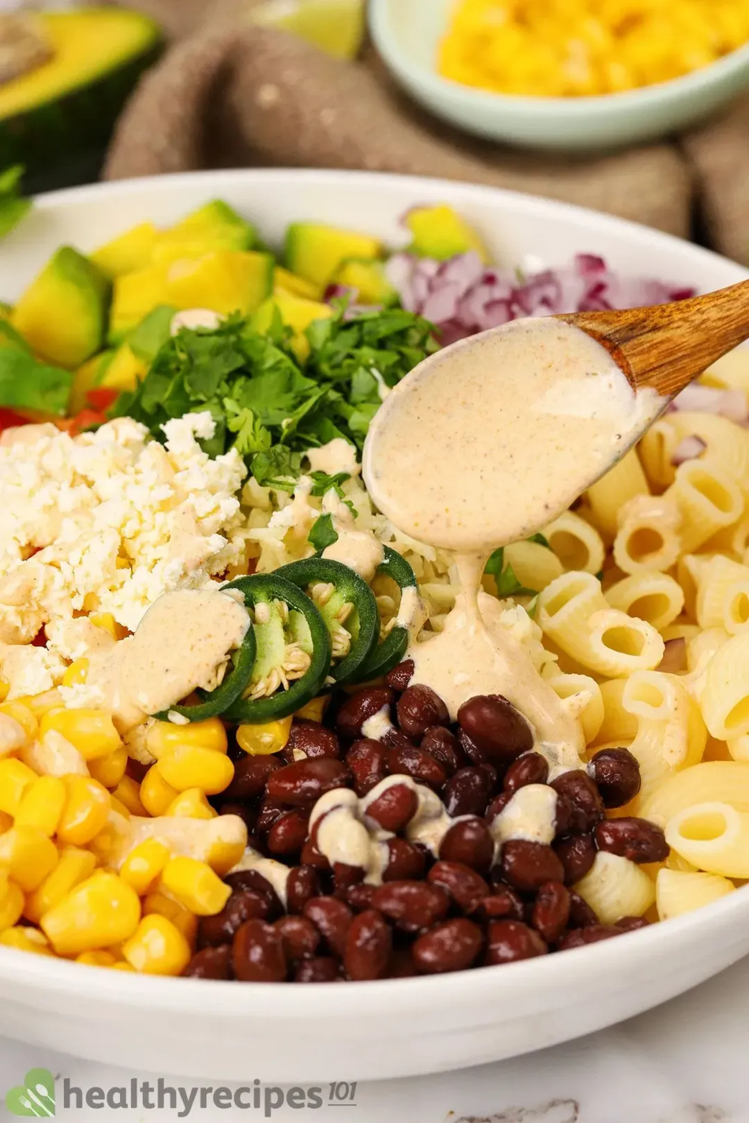 The dressing for Mexican Pasta Salad