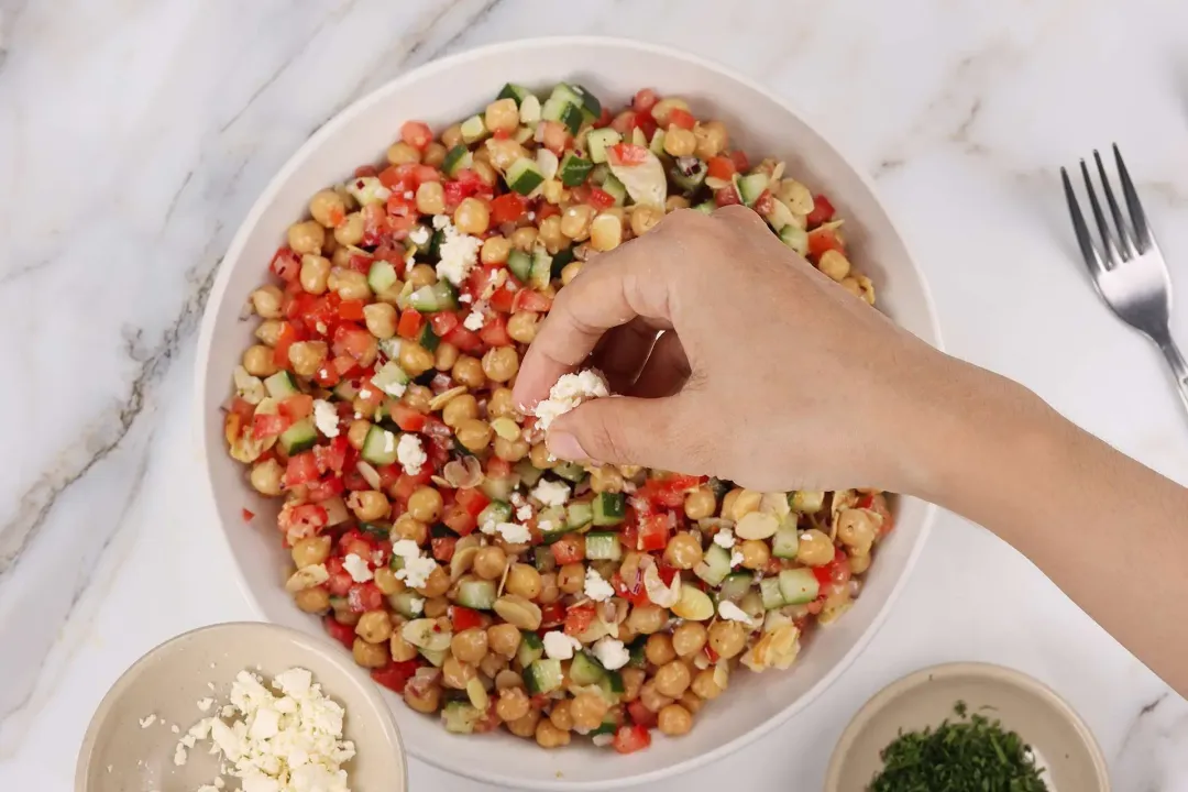 garnish and serve chickpea salad