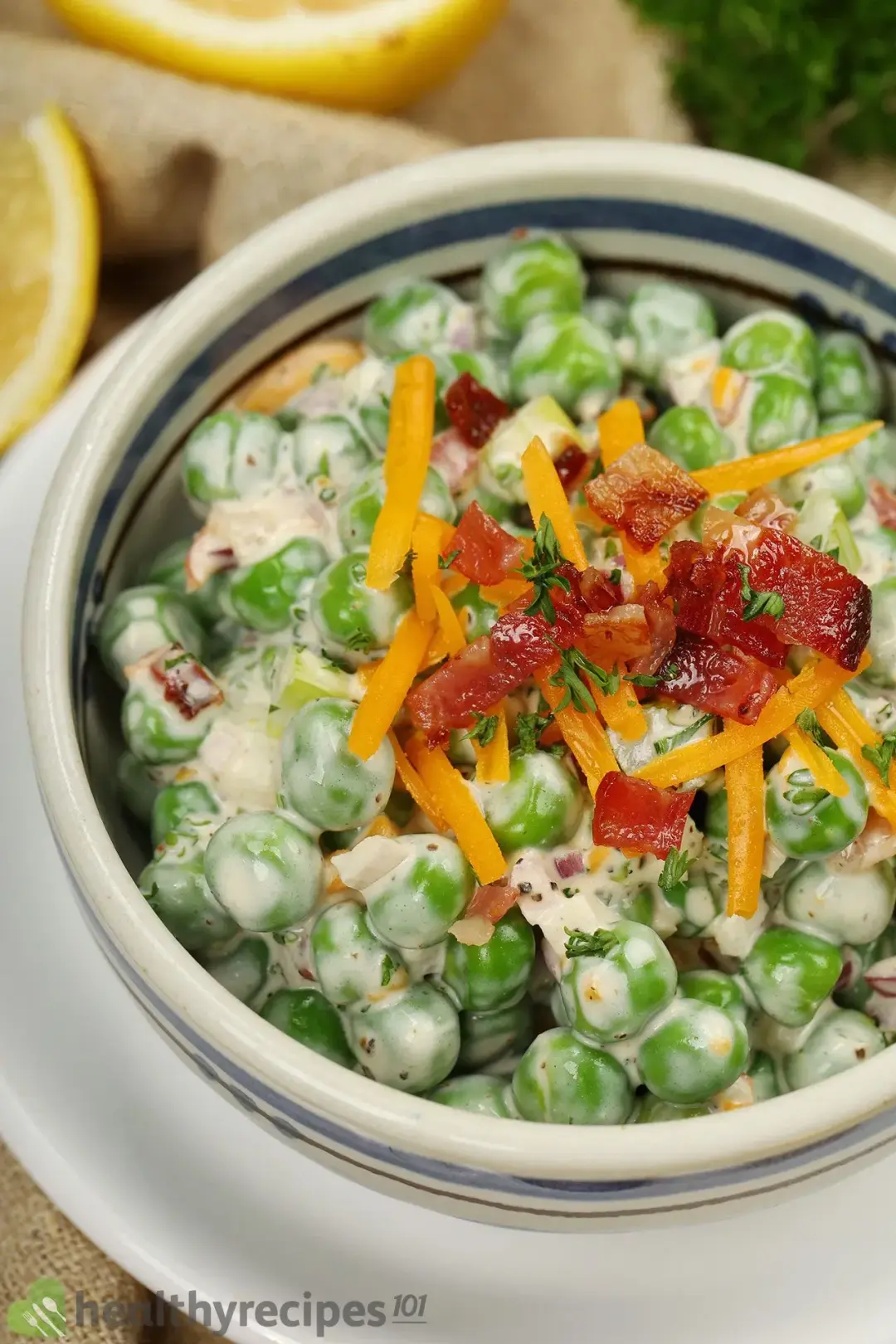 Homemade green pea salad recipe