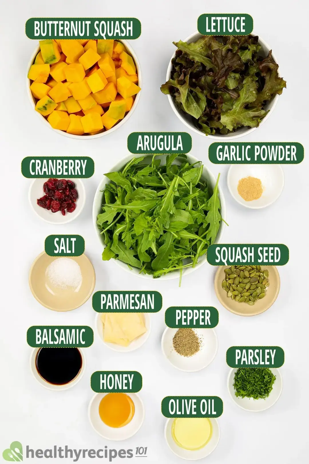 Ingredients for Butternut Squash Salad