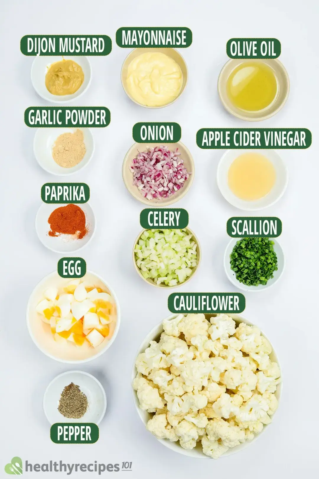 Ingredients for Cauliflower Potato Salad